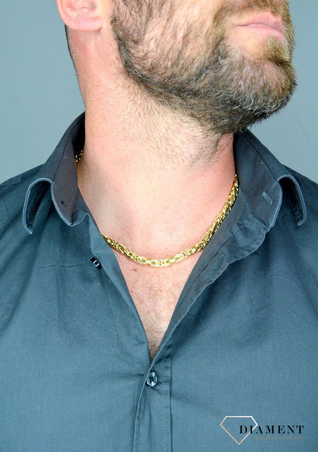 Złoty łańcuszek 585 królewski splot LA 81B 6mm. Złoty łańcuszek damski, męski. Złoty łańcuszek o królewskim splocie. Złoty łańcuszek bizantina. Złoty łańcuszek gruby. Złoty łańcuszek idealny na prezent. Złoty (1).jpg